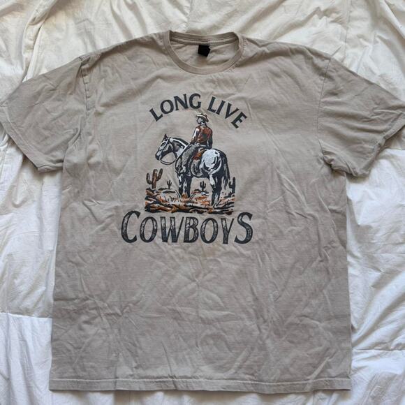 Gildan Other - Beige long live cowboys graphic t shirt sz XL short sleeve cotton country